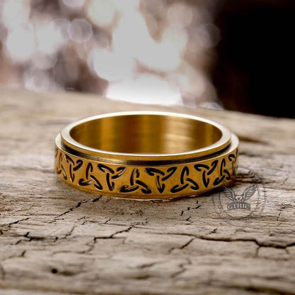 Celtic Knot Stainless Steel Spinner Ring