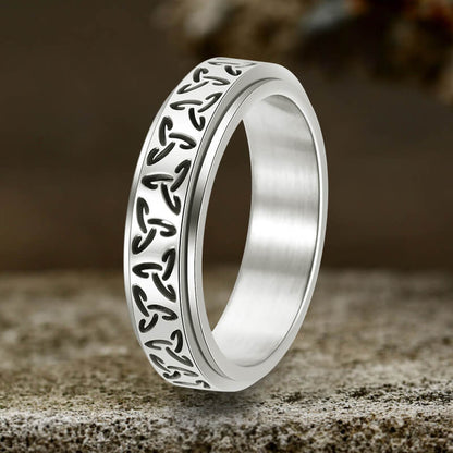 Celtic Knot Stainless Steel Spinner Ring