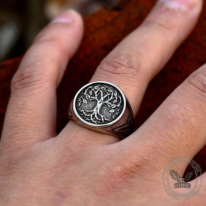 Celtic Knot Tree of Life Stainless Steel Viking Ring
