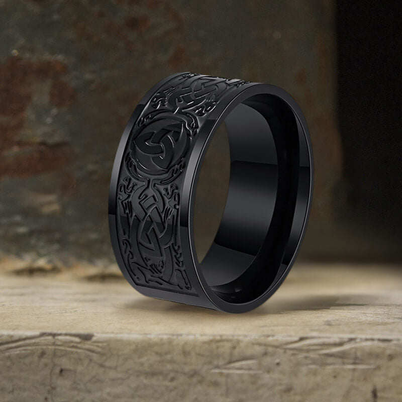 Celtic Symbol Design Stainless Steel Viking Ring