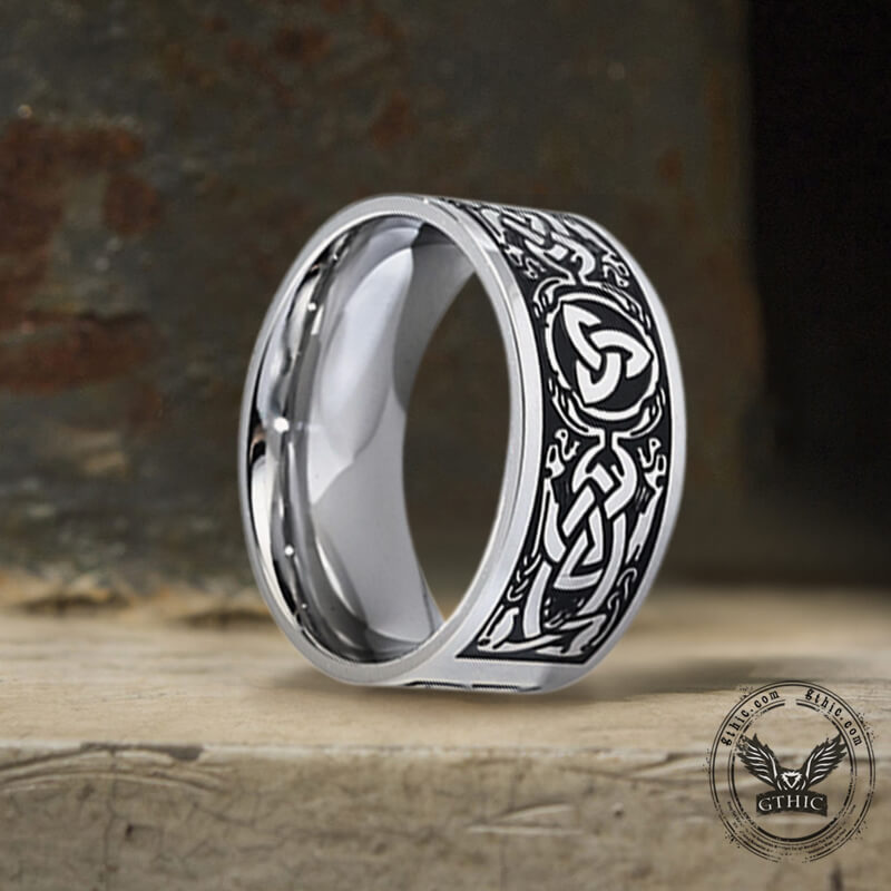 Celtic Symbol Design Stainless Steel Viking Ring