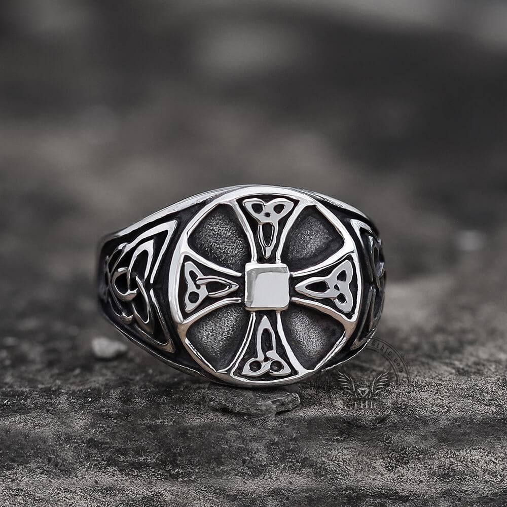 Celtics Knot Cross Stainless Steel Viking Ring