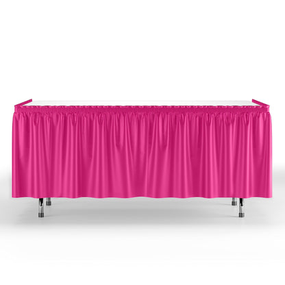 Cerise Plastic Table Skirt | Case of 48