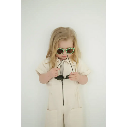 Green Checkered Kids Sunnies