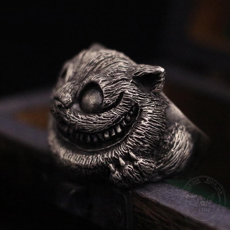 Smiling Cat Stainless Steel Ring