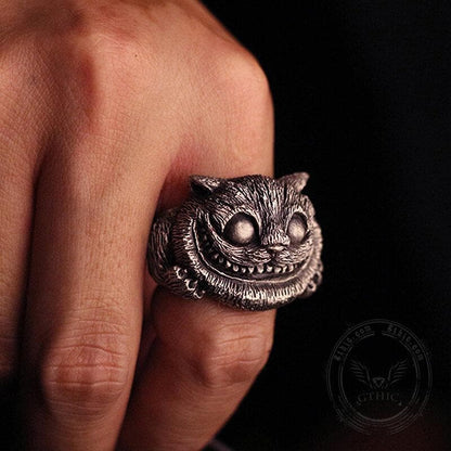 Smiling Cat Stainless Steel Ring