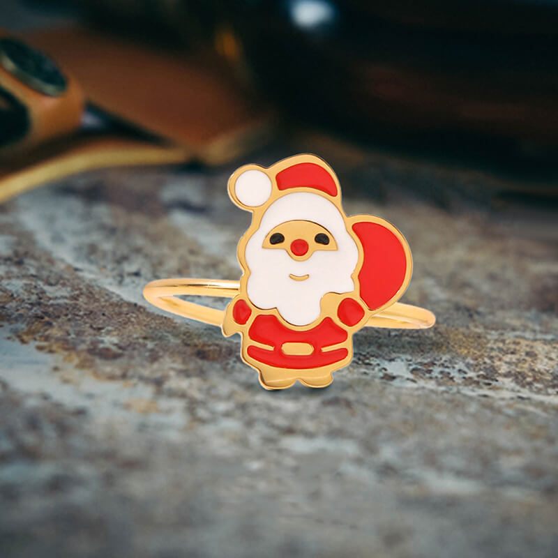 Christmas Cute Stainless Steel Open Ring