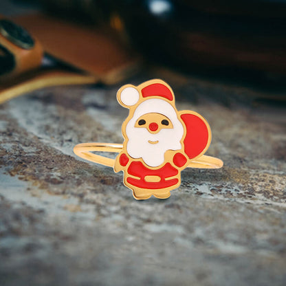 Christmas Cute Stainless Steel Open Ring
