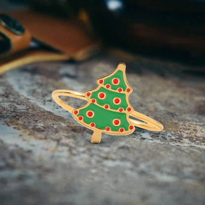 Christmas Cute Stainless Steel Open Ring