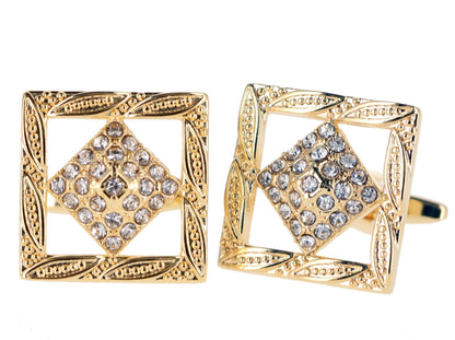 Vittorio Vico Gold Iced Wedding Cufflinks in Gift Box: CL100x Series