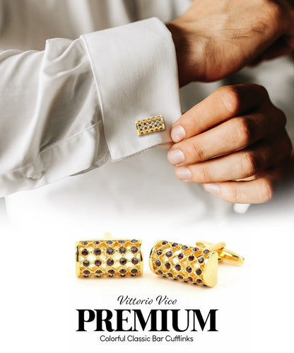 Vittorio Vico Colorful Classic Bar Cufflinks: CL19XX Series