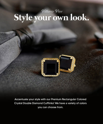 Vittorio Vico Large Big Square Crystal Colorstone Cufflinks: CL 70XX Series