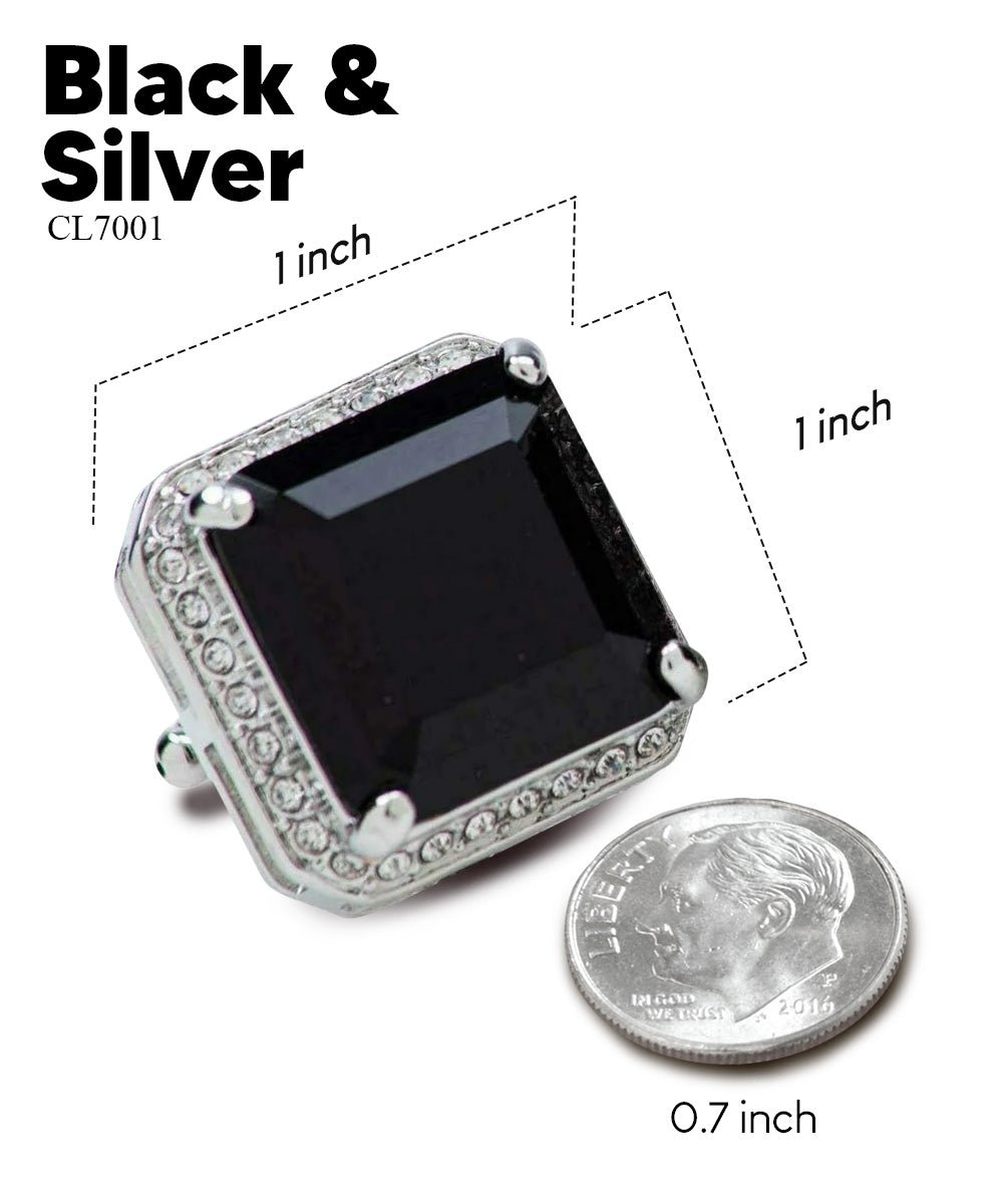 Vittorio Vico Large Big Square Crystal Colorstone Cufflinks: CL 70XX Series