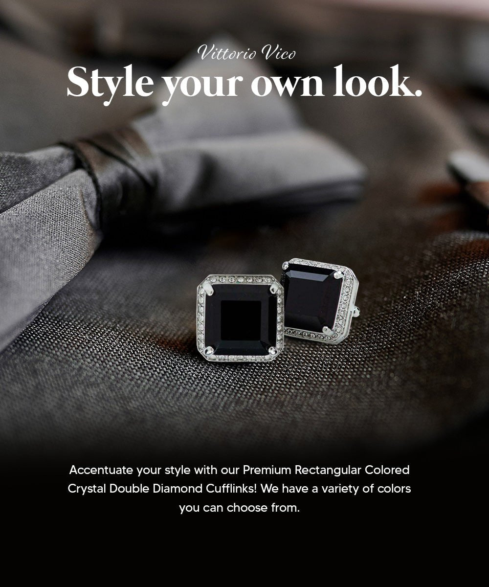 Vittorio Vico Large Big Square Crystal Colorstone Cufflinks: CL 70XX Series