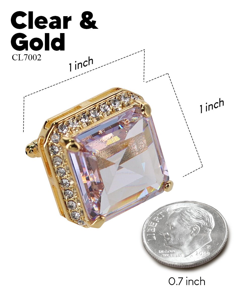 Vittorio Vico Large Big Square Crystal Colorstone Cufflinks: CL 70XX Series
