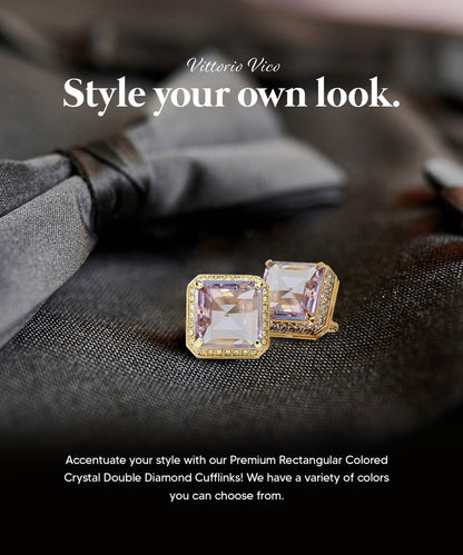 Vittorio Vico Large Big Square Crystal Colorstone Cufflinks: CL 70XX Series