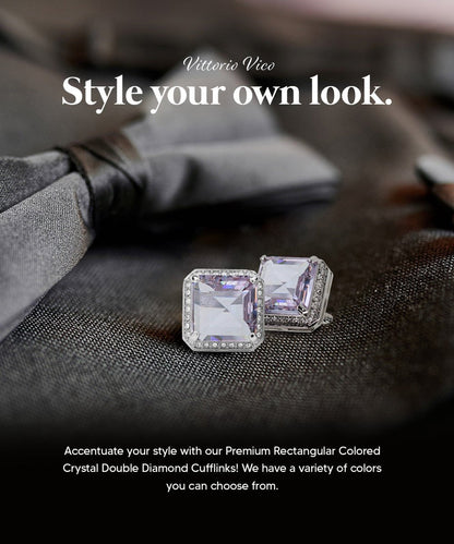 Vittorio Vico Large Big Square Crystal Colorstone Cufflinks: CL 70XX Series