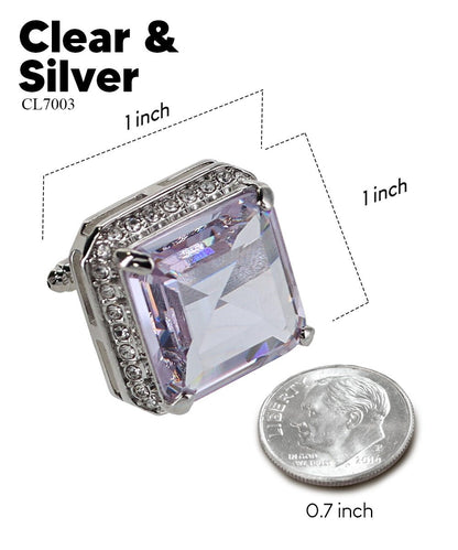 Vittorio Vico Large Big Square Crystal Colorstone Cufflinks: CL 70XX Series
