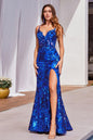 Sequin Printed Fitted Gown