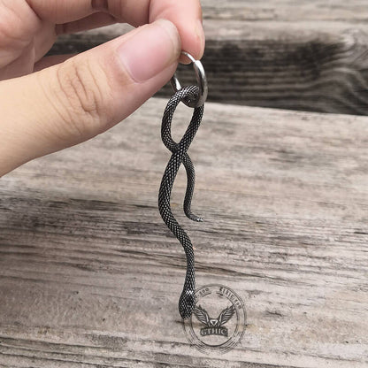 Coiled Snake Stainless Steel Animal Earrings