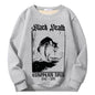 Multicolor Black Death Rat Fleece Sherpa Crew Collar Sweatshirt