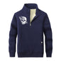 Multicolor Floral Skull Stand Collar Zip Fleece Sherpa Sweatshirt