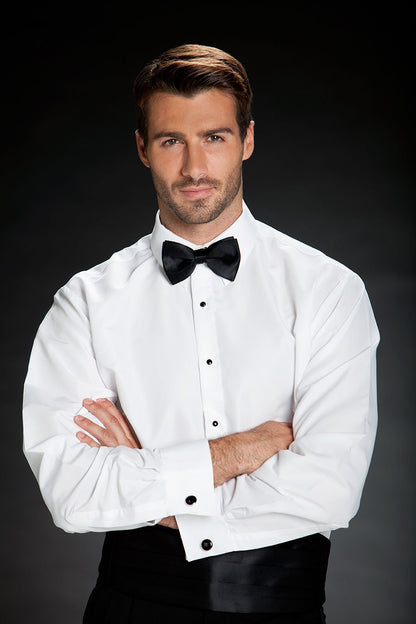 "Como" White Laydown Tuxedo Classic Fit Shirt