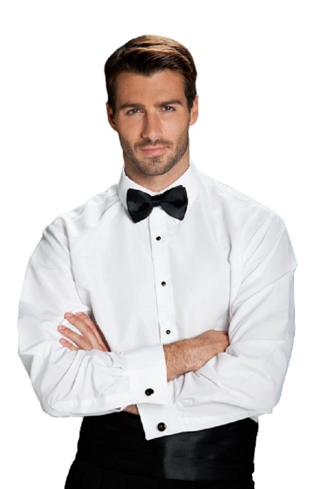"Como" White Laydown Tuxedo Classic Fit Shirt