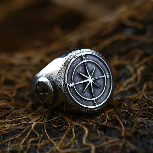 Compass Anchor Stainless Steel Marine Ring