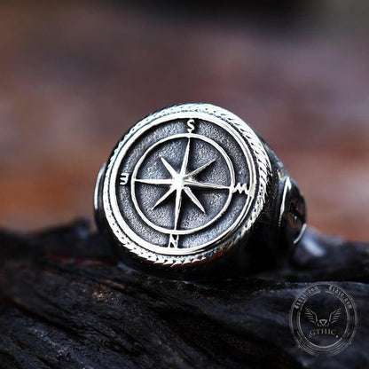 Compass Anchor Stainless Steel Marine Ring