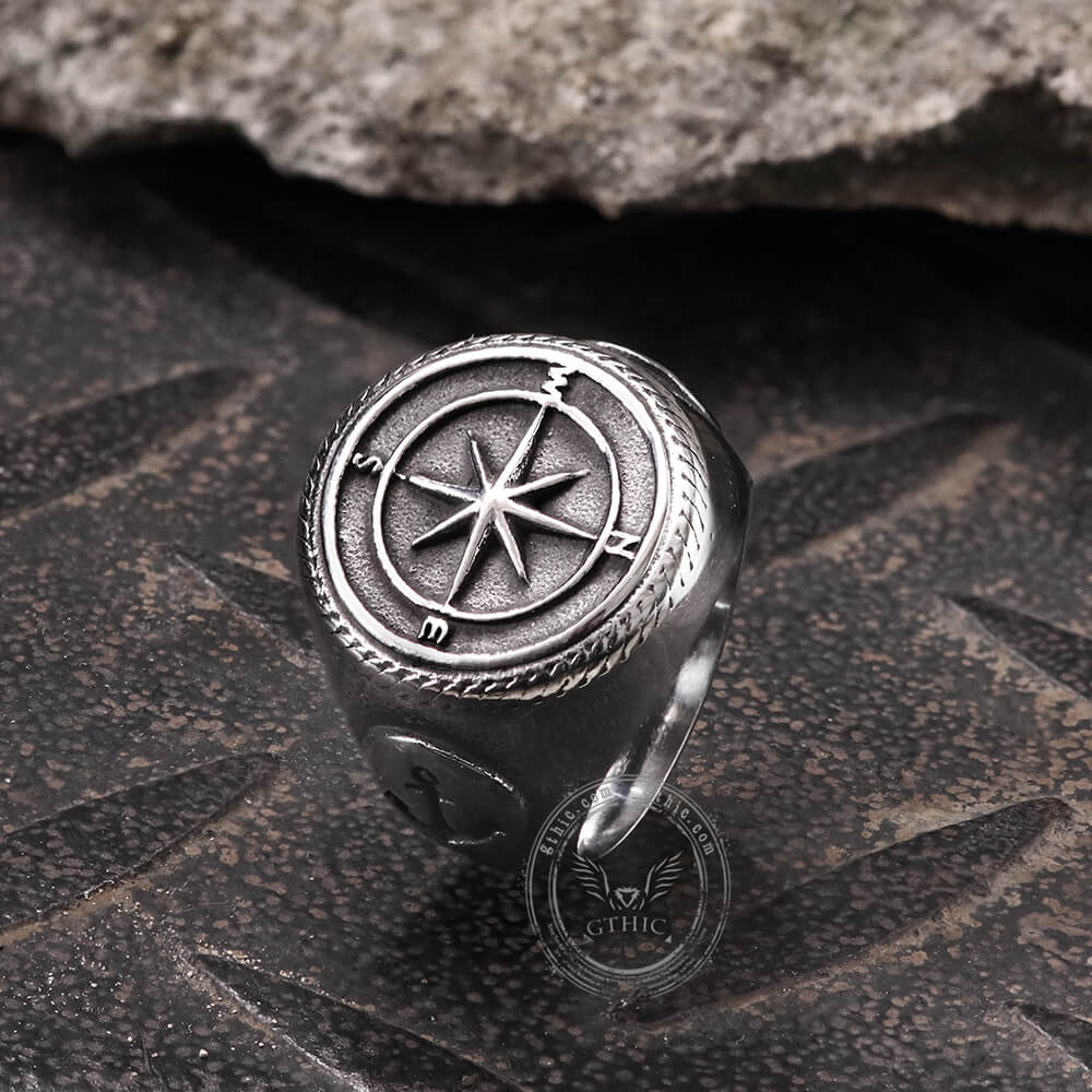 Compass Anchor Stainless Steel Marine Ring