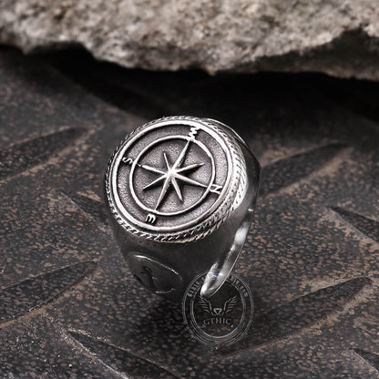 Compass Anchor Stainless Steel Marine Ring
