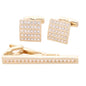 Vittorio Vico Gold Rhinestone Cufflinks & Tie Bar Set in Gift Box