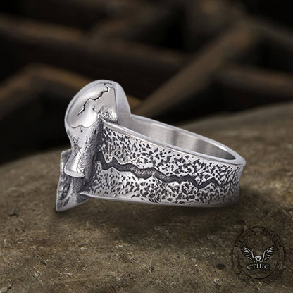 Crack Undead Stainless Steel Skull Ring