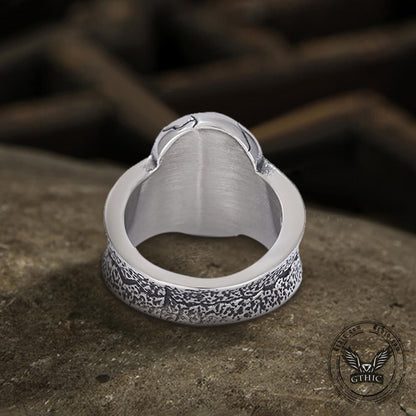 Crack Undead Stainless Steel Skull Ring