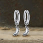 Crescent Moon Stainless Steel Hoop Earrings