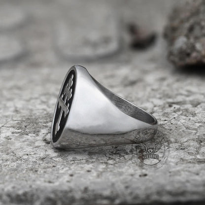Cross of Lorraine Stainless Steel Masonic Ring
