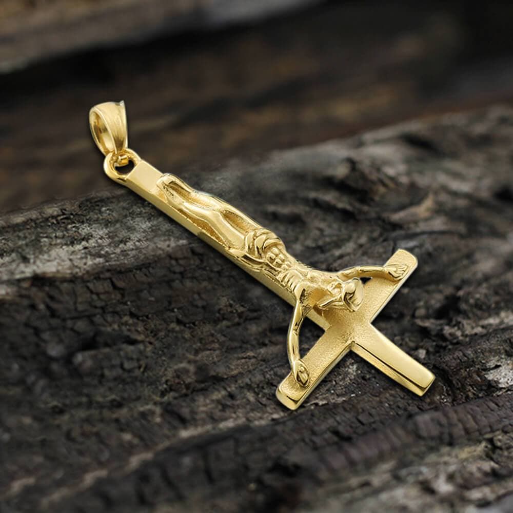 Cross of Saint Peter Stainless Steel Pendant