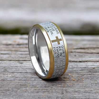 Cross Prayer Stainless Steel Christian Ring