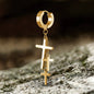 Cross Stainless Steel Clip Hoop Earring