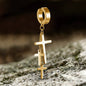 Cross Stainless Steel Clip Hoop Earring