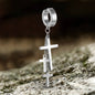 Cross Stainless Steel Clip Hoop Earring