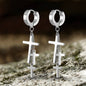Cross Stainless Steel Clip Hoop Earring