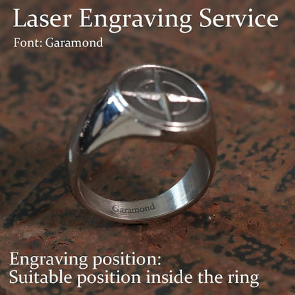 Cross Star Pattern Stainless Steel Ring