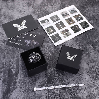 Crow Stainless Steel Skull Ring