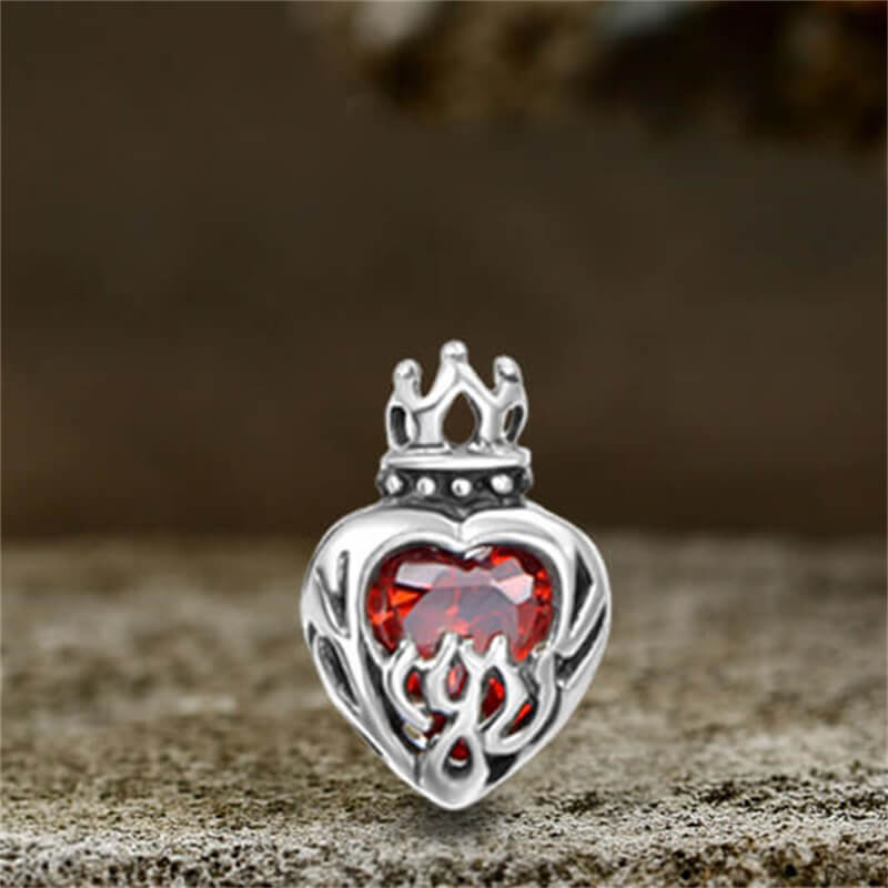 Crown Gem Stainless Steel Gothic Stud Earrings