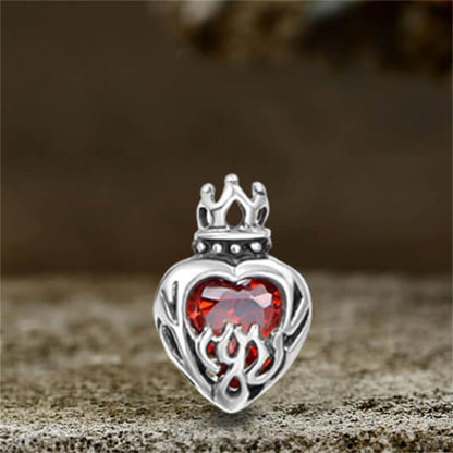 Crown Gem Stainless Steel Gothic Stud Earrings