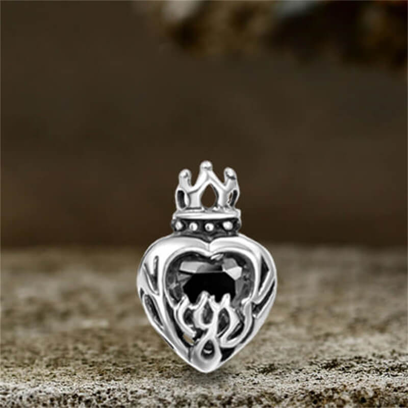 Crown Gem Stainless Steel Gothic Stud Earrings