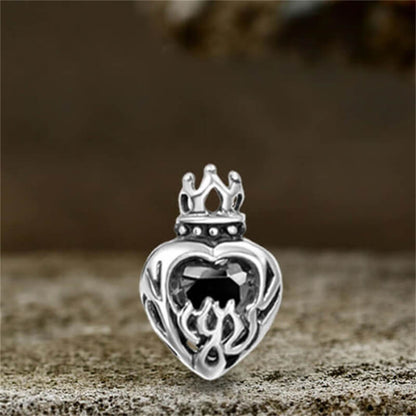 Crown Gem Stainless Steel Gothic Stud Earrings