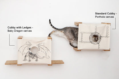 Cat Cubby for Wall - Covered Cat Bed